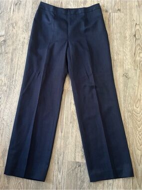 Le Suit Essentials Navy Blue 8 Dress Pants Side Zip Career Trousers Lined Office